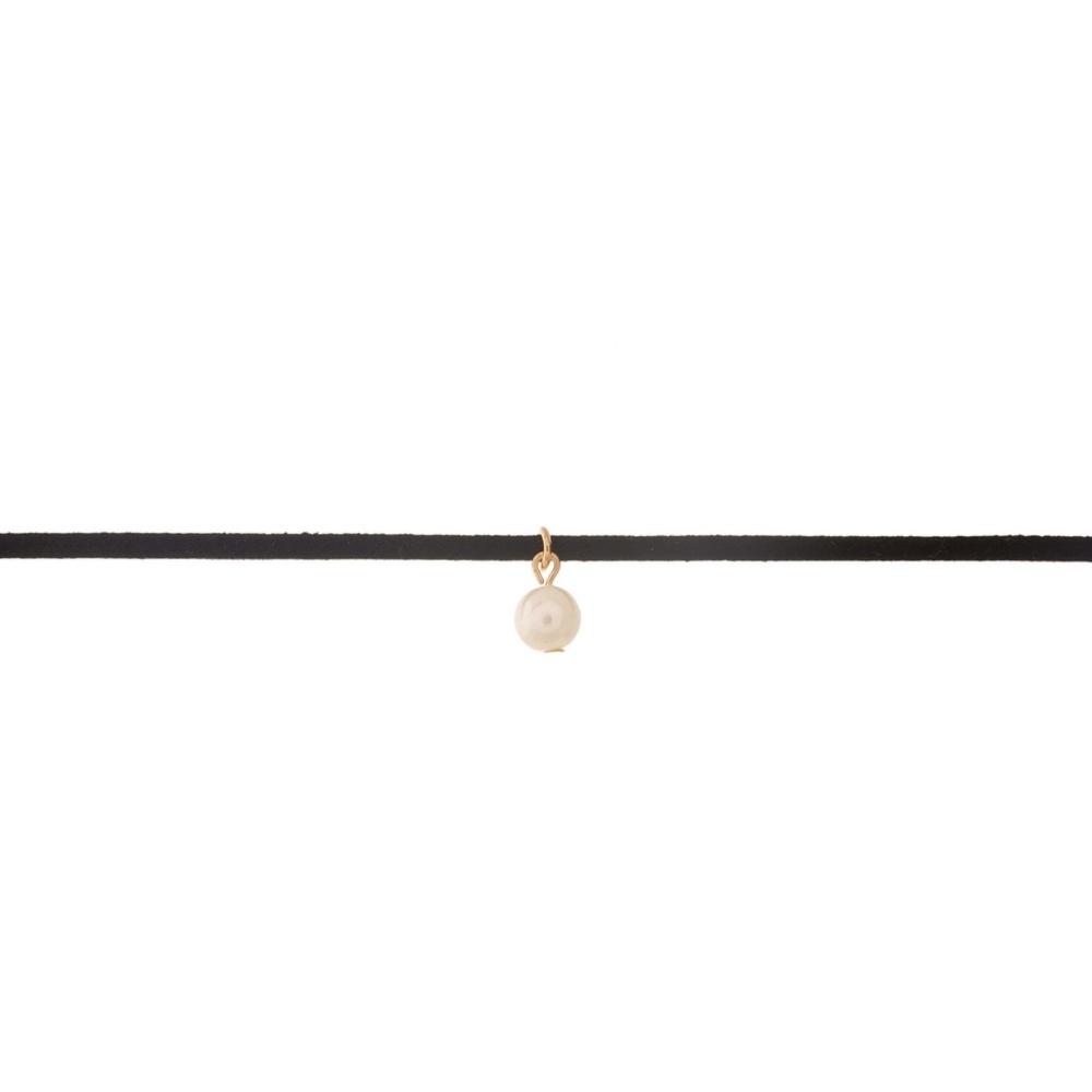 Black Suede Pearl Chocker
